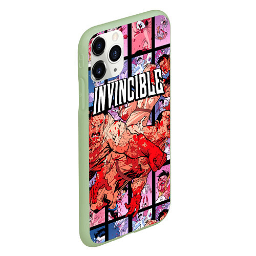 Чехол iPhone 11 Pro матовый Неуязвимый Invincible / 3D-Салатовый – фото 2