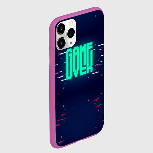 Чехол iPhone 11 Pro матовый Game Over / 3D-Фиолетовый – фото 2