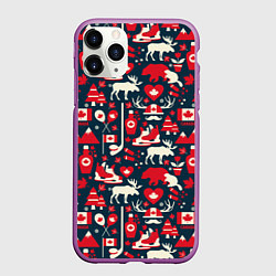 Чехол iPhone 11 Pro матовый Канада, цвет: 3D-фиолетовый