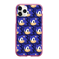 Чехол iPhone 11 Pro матовый Sonic pattern, цвет: 3D-малиновый