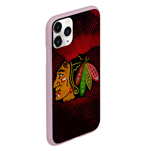 Чехол iPhone 11 Pro матовый CHICAGO NHL / 3D-Розовый – фото 2