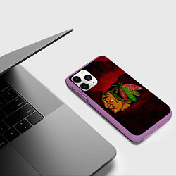 Чехол iPhone 11 Pro матовый CHICAGO NHL, цвет: 3D-фиолетовый — фото 2