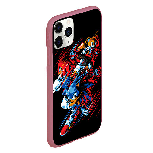 Чехол iPhone 11 Pro матовый Sonics team / 3D-Малиновый – фото 2