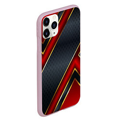 Чехол iPhone 11 Pro матовый Black & Red 3D, цвет: 3D-розовый — фото 2