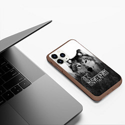 Чехол iPhone 11 Pro матовый ЛЕС МОЙ ХРАМ ВОЛК, цвет: 3D-коричневый — фото 2