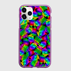 Чехол iPhone 11 Pro матовый Неоновый папоротник, цвет: 3D-фиолетовый