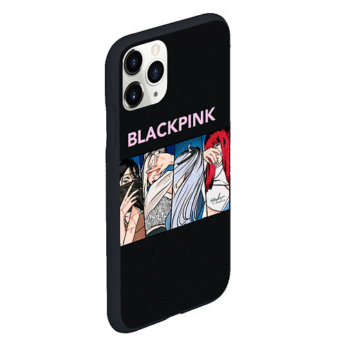 Чехол iPhone 11 Pro матовый Hide eyes Blackpink / 3D-Черный – фото 2
