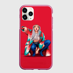 Чехол iPhone 11 Pro матовый Kill the love Lisa, цвет: 3D-малиновый