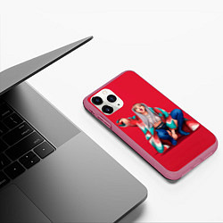 Чехол iPhone 11 Pro матовый Kill the love Lisa, цвет: 3D-малиновый — фото 2