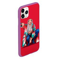 Чехол iPhone 11 Pro матовый Kill the love Lisa, цвет: 3D-фиолетовый — фото 2