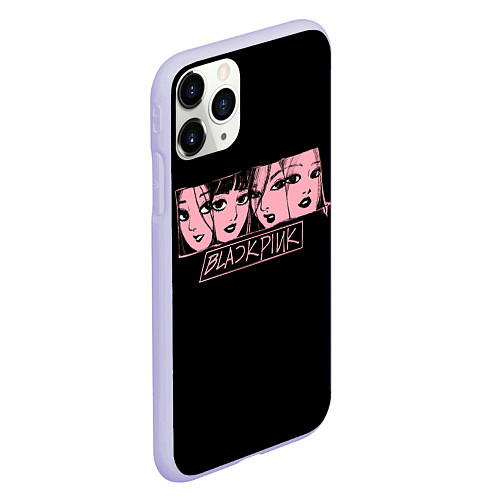 Чехол iPhone 11 Pro матовый Black Pink Art / 3D-Светло-сиреневый – фото 2