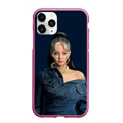 Чехол iPhone 11 Pro матовый Jennie jeans, цвет: 3D-малиновый