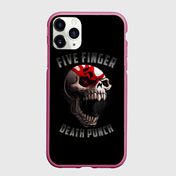 Чехол iPhone 11 Pro матовый Five Finger Death Punch 5FDP, цвет: 3D-малиновый