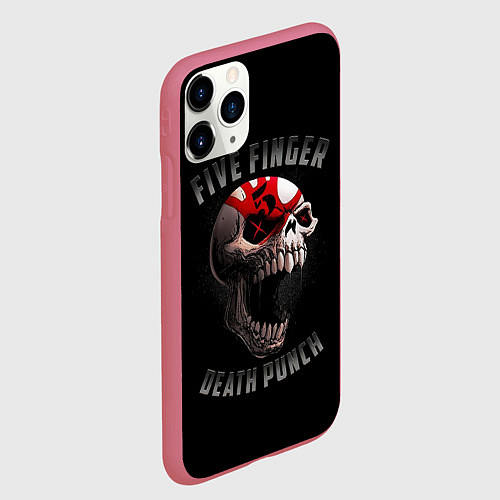 Чехол iPhone 11 Pro матовый Five Finger Death Punch 5FDP / 3D-Малиновый – фото 2
