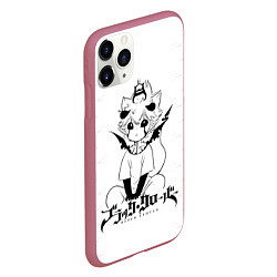 Чехол iPhone 11 Pro матовый Черный демон Аста и Неро, цвет: 3D-малиновый — фото 2