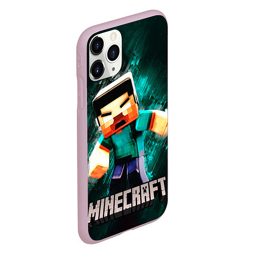 Чехол iPhone 11 Pro матовый MINECRAFT / 3D-Розовый – фото 2