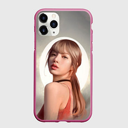 Чехол iPhone 11 Pro матовый Лиса маслом, цвет: 3D-малиновый
