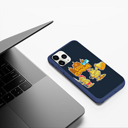 Чехол iPhone 11 Pro матовый Animal crossing x Dark Souls, цвет: 3D-тёмно-синий — фото 2