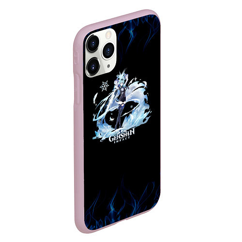 Чехол iPhone 11 Pro матовый Genshin Impact - Eula / 3D-Розовый – фото 2