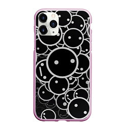 Чехол iPhone 11 Pro матовый Smile Texture, цвет: 3D-розовый