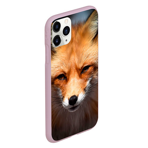 Чехол iPhone 11 Pro матовый Хитрая лисица / 3D-Розовый – фото 2
