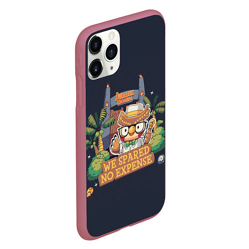 Чехол iPhone 11 Pro матовый Jurassic Crossing / 3D-Малиновый – фото 2