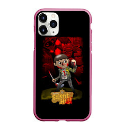 Чехол iPhone 11 Pro матовый Silent Crossing, цвет: 3D-малиновый