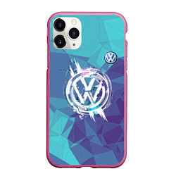 Чехол iPhone 11 Pro матовый VOLKSWAGEN, цвет: 3D-малиновый