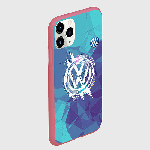 Чехол iPhone 11 Pro матовый VOLKSWAGEN / 3D-Малиновый – фото 2