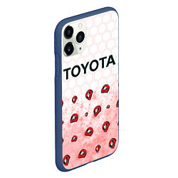 Чехол iPhone 11 Pro матовый Тойота - Racing Паттерн, цвет: 3D-тёмно-синий — фото 2