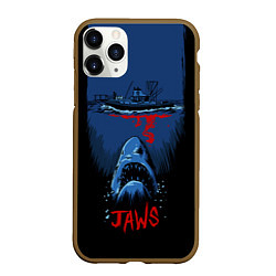 Чехол iPhone 11 Pro матовый Jaws movie, цвет: 3D-коричневый