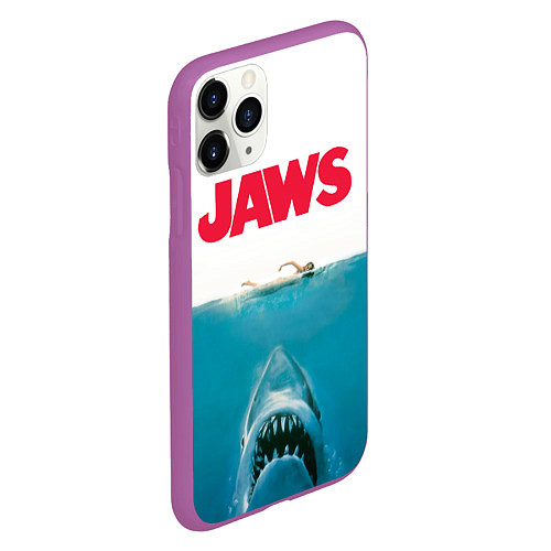 Чехол iPhone 11 Pro матовый Jaws 1975 / 3D-Фиолетовый – фото 2