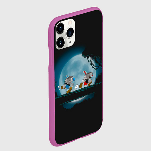 Чехол iPhone 11 Pro матовый Ночная прогулка / 3D-Фиолетовый – фото 2