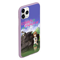 Чехол iPhone 11 Pro матовый Девушки и танки Girls und Panzer Z, цвет: 3D-сиреневый — фото 2