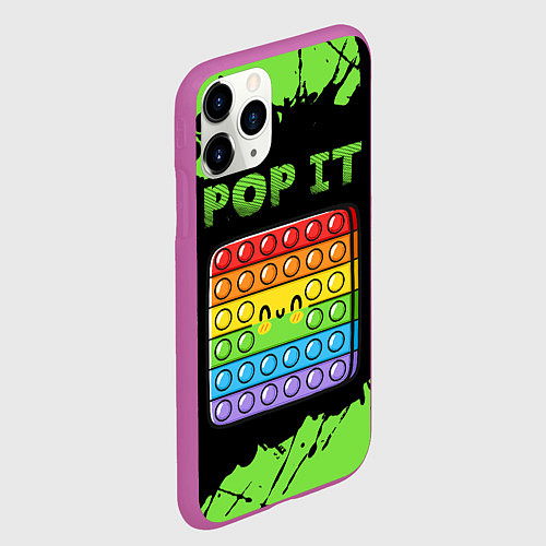 Чехол iPhone 11 Pro матовый Поп Ит Симпл Димпл - Краска / 3D-Фиолетовый – фото 2