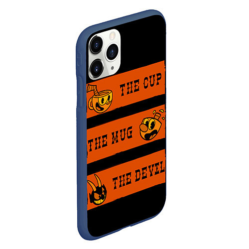 Чехол iPhone 11 Pro матовый CUP MUG DEVIL / 3D-Тёмно-синий – фото 2