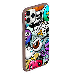 Чехол iPhone 11 Pro матовый Граффити, цвет: 3D-коричневый — фото 2