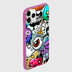 Чехол iPhone 11 Pro матовый Граффити, цвет: 3D-фиолетовый — фото 2