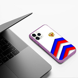 Чехол iPhone 11 Pro матовый РОССИЯ ФОРМА АБСТРАКТНЫЙ, цвет: 3D-фиолетовый — фото 2