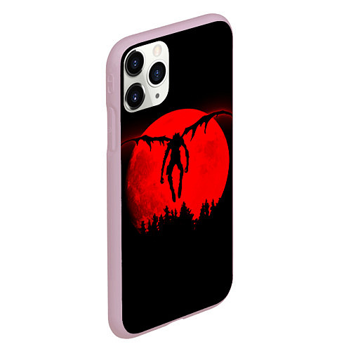Чехол iPhone 11 Pro матовый Death Note Рюк силуэт / 3D-Розовый – фото 2