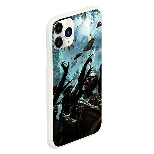 Чехол iPhone 11 Pro матовый Кровожадные зомби Zombie / 3D-Белый – фото 2