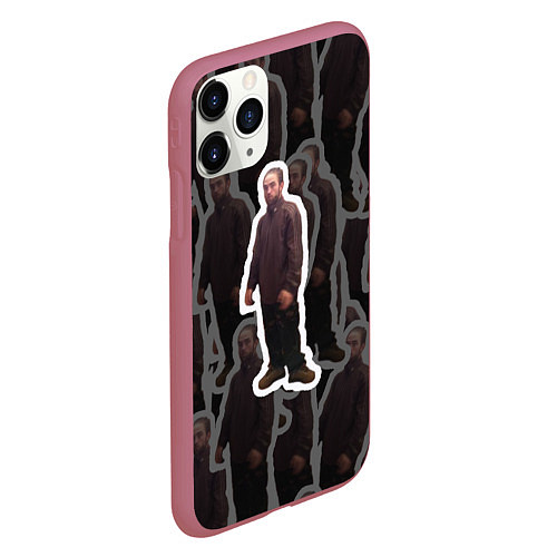 Чехол iPhone 11 Pro матовый Роберт Паттинсон Мем / 3D-Малиновый – фото 2