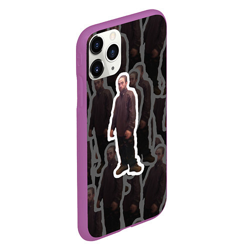 Чехол iPhone 11 Pro матовый Роберт Паттинсон Мем / 3D-Фиолетовый – фото 2