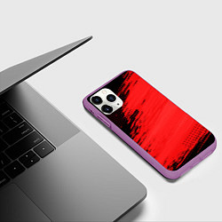 Чехол iPhone 11 Pro матовый ЧЕРНО-КРАСНЫЙ ГРАНЖ GRUNGE Z, цвет: 3D-фиолетовый — фото 2