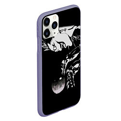 Чехол iPhone 11 Pro матовый Рюк и яблоко Death Note, цвет: 3D-серый — фото 2