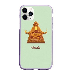 Чехол iPhone 11 Pro матовый The Dude meditation, цвет: 3D-светло-сиреневый