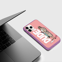 Чехол iPhone 11 Pro матовый The Real Dude, цвет: 3D-фиолетовый — фото 2