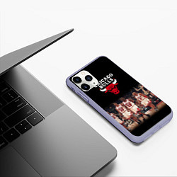 Чехол iPhone 11 Pro матовый CHICAGO BULLS 3, цвет: 3D-светло-сиреневый — фото 2