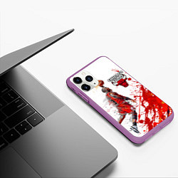 Чехол iPhone 11 Pro матовый CHICAGO BULLS 9, цвет: 3D-фиолетовый — фото 2