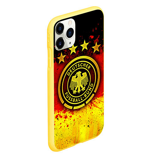 Чехол iPhone 11 Pro матовый Сборная Германии / 3D-Желтый – фото 2